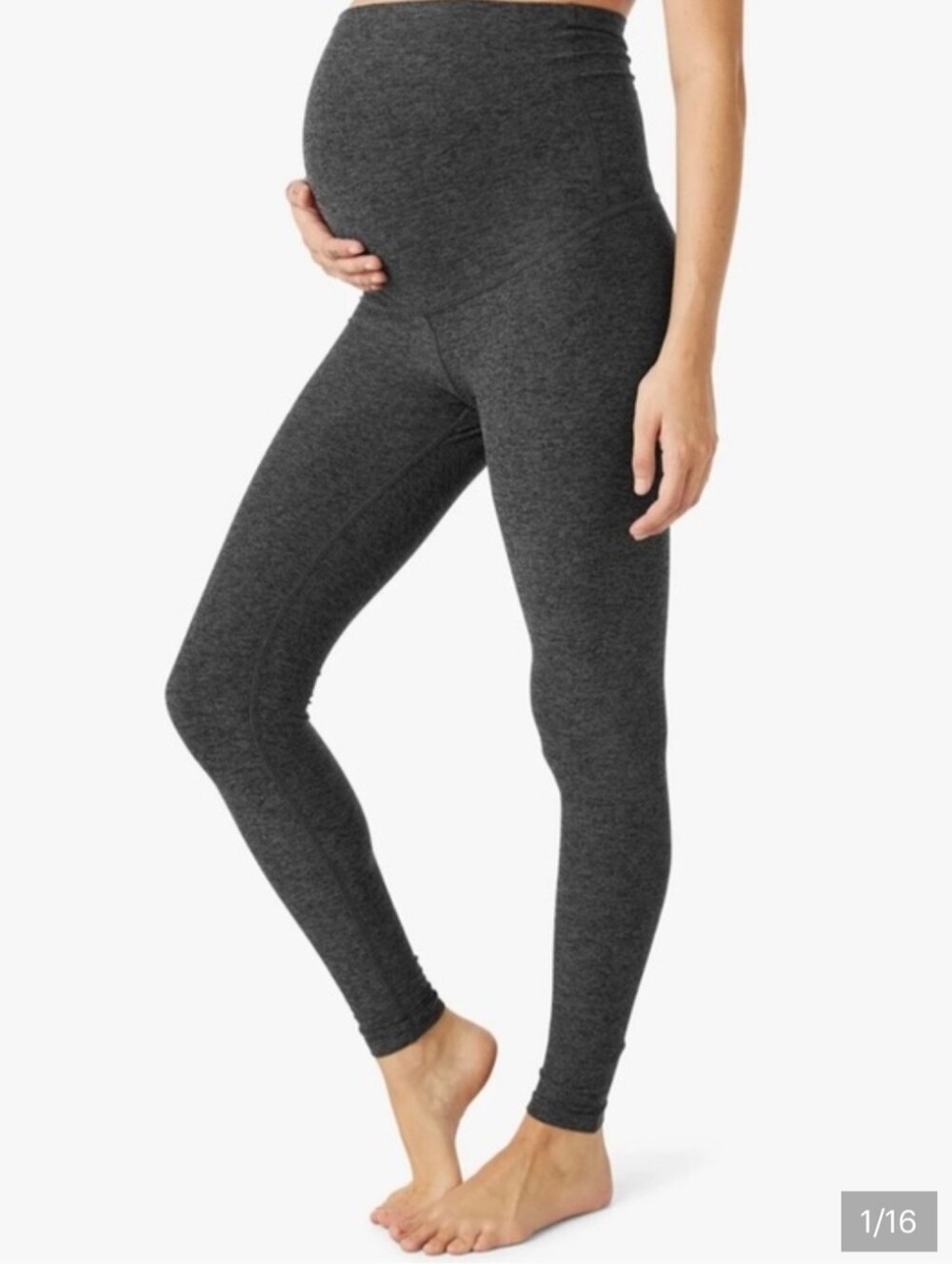 Beyond The Bump Heathered Black Maternity / Postpartum Legging Size Medium